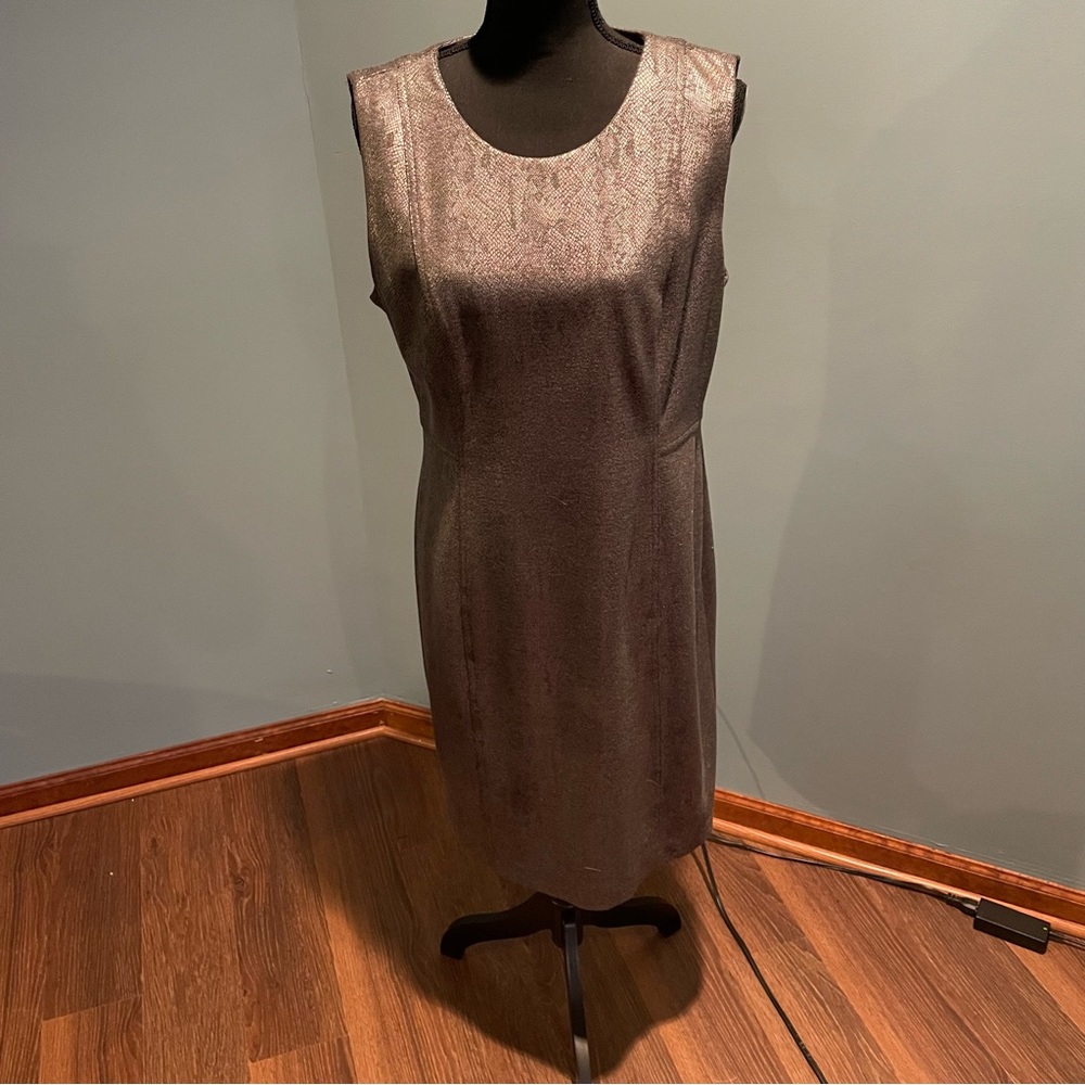 Calvin Klein silver snake sheath dress size 12